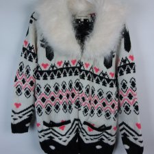 River Island sweter bez zapięcia z futerkowym kołnierzem 10 / 36