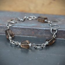 Bransoletka z bryłek kwarcu dymnego