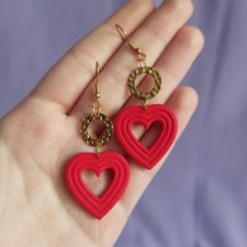 Kolczyki z gliny polimerowej serca
