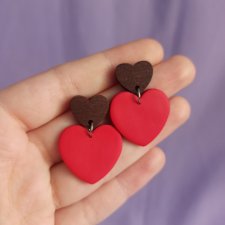Kolczyki z gliny polimerowej serca
