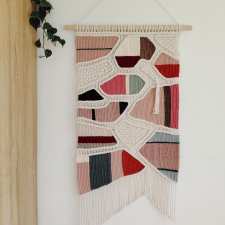 duża makrama z wełną