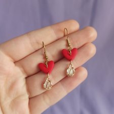 Kolczyki z gliny polimerowej serca