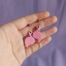 Kolczyki z gliny polimerowej flamingi