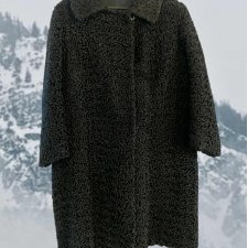 Futro damskie Karakuły Handmade czarne oryginalny vintage 80s old money retro – rozmiar 44-48