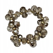 Efektowna bransoletka szklane fazowane  kuleczki szarości