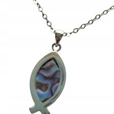 Wisiorek  chrześcijański znak perłowa ryba