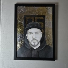 O.S.T.R - portret w ramie - handmade - A3