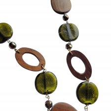 Marks&Spencer efektowny  naszyjnik etno boho drewno szkło