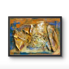 Struktury - Ikar (Structures – Icarus 50x70) - oryginalny obraz strukturalny na płótnie, abstrakcja, textured painting,abstract canvas wall a