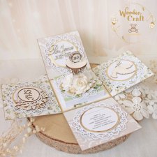 Exploding box komunijny, kartka na komunię "Simple Story 1" GOTOWY