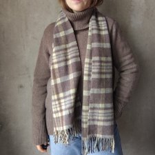 Wełniany szalik w kratę kratkę Part Two scandi 100% wełna