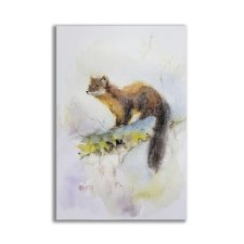 Akwarela "Kuna Leśna" – Oryginalny Obraz Przyrodniczy