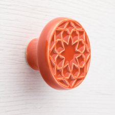 Gałka do mebli brązowo- pomarańczowa, wz.01