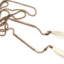 NIEBANALNY Naszyjnik boho hippie piórka