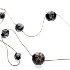 SZKLANE malowane pastylki naszyjnik długie korale