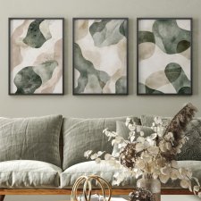 ZESTAW PLAKATÓW 3x 40x50 cm Tryptyk abstrakcja  (set243)