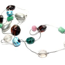 SZKLANE  koraliki naszyjnik długie korale