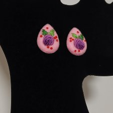 Ręcznie haftowane kolczyki  DLA ZUZANNY  stal szlachetna