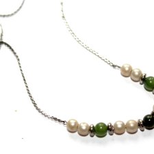 PEREŁKI zielone koraliki subtelny naszyjnik choker