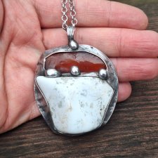 Bursztyn z opalem - wisiorek