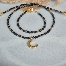 Zestaw naszyjnik i bransoletka Turmalin czarny