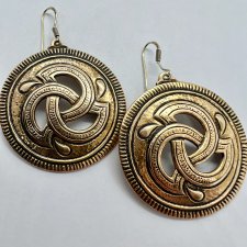 Vintage Sigmund Espeland Bronze Earrings  ❤ Biżuteria Wikingów - kolczyki ❤ Modernist Norway ❤ Projektowa biżuteria