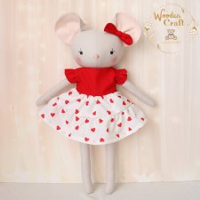 Myszka Klara, przytulanka ręcznie szyta, prezent GOTOWY