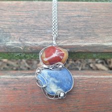 Sodalit z agatem - wisiorek