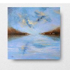 Obraz ręcznie malowany - Białe łodzie