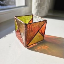 Świecznik szklany mini (pomarańcz)