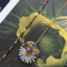 Zestaw biżuterii z prawdziwymi kwiatami