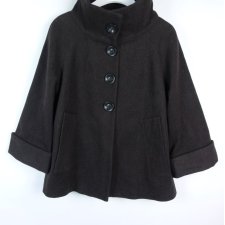 ZARA Basic flauszowy trapezowy płaszczyk brąz - L mex.30