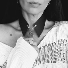 Skórzany kołnierzyk upcycling skóra naturalna