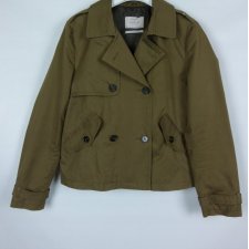 Bershka cienka krótka kurtka bawełna khaki / L