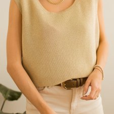 złota bluzka dzianinowa XL