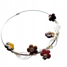 Piękna artystyczna KOLIA kwiaty kolory naszyjnik