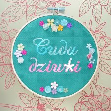 Cuda dzi*ki, haft na tamborku, gotowy do zawieszenia