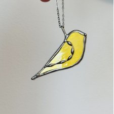 Naszyjnik Witraż Łańcuszek ze szklaną zawieszką "Ptak" Wisior