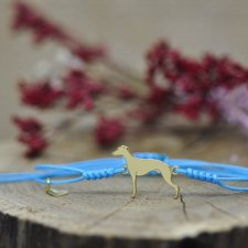 Whippet / Chart angielski - bransoletka z psem, srebro 925 pozłacane