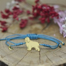 Polski Owczarek Nizinny / PON - bransoletka z psem, srebro 925 pozłacane