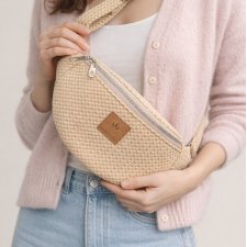 Welurowa nerka damska basic Żółta