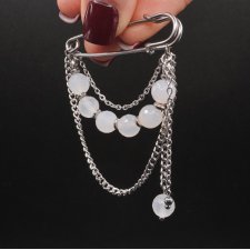 Broszka Mleczny Agat