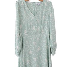 Na wiosnę sukienka vintage z długim rękawem WAREHOUSE