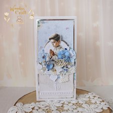 Kartka komunijna pamiątka pierwszej komunii świętej "Sapphire2" GOTOWA