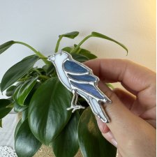 Szklana Witrażowa broszka Ptak Technika Tiffany'ego