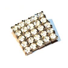 piękna  BROSZKA kwadrat szkiełka glamour