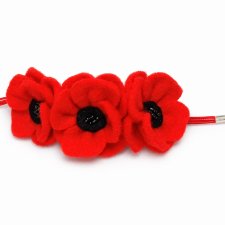 Bransoletka Czerwone Maki Kwiatowa Regulowana Prezent Dzień Mamy Kobiet Handmade