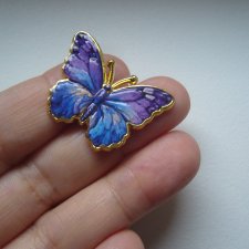METALOWA EMALIOWANA PIN PRZYPINKA BROSZKA MOTYL MOTYLEK