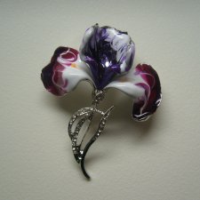 PIĘKNA EMALIOWANA BROSZKA ZAWIESZKA IRYS