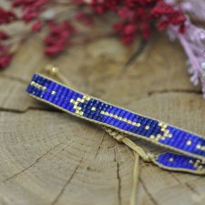 Bransoletka z koralików tkana na krośnie